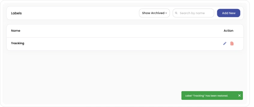 confirmation dashboard