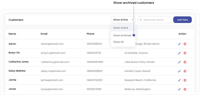 image with showing the archive option