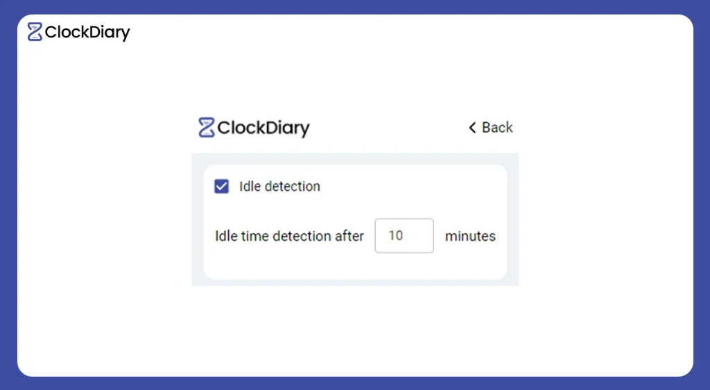 Idle Detection in ClockDiary Time Tracking Software