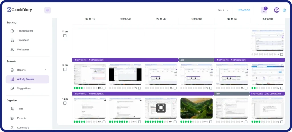 Clockdiary activity tracker
