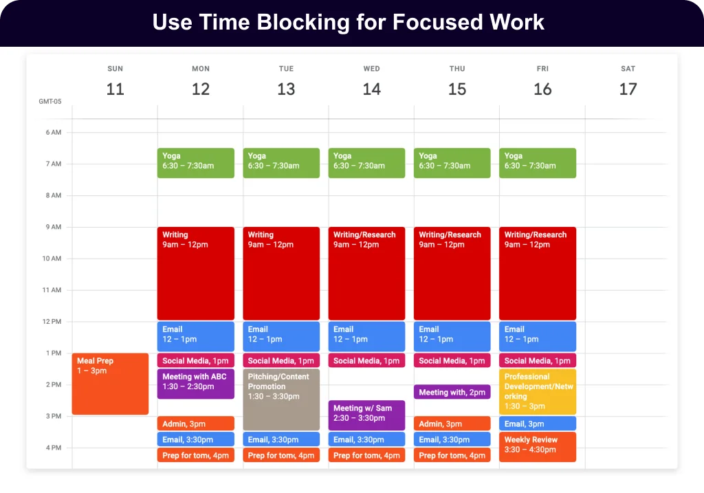 Time Blocking is an Effective Strategy for Freelancers to Manage Multiple Projects at Once