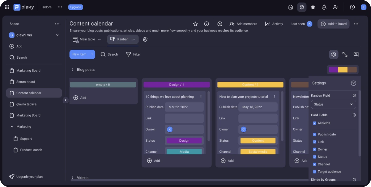 Plaky provides customizable workflows 