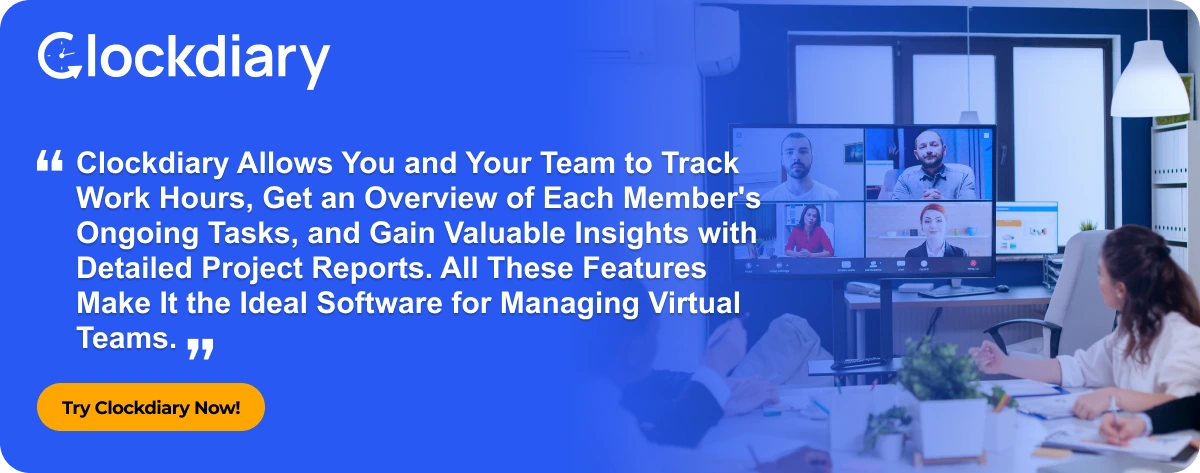 Clockdiary CTA Image for Managing Virtual Teams