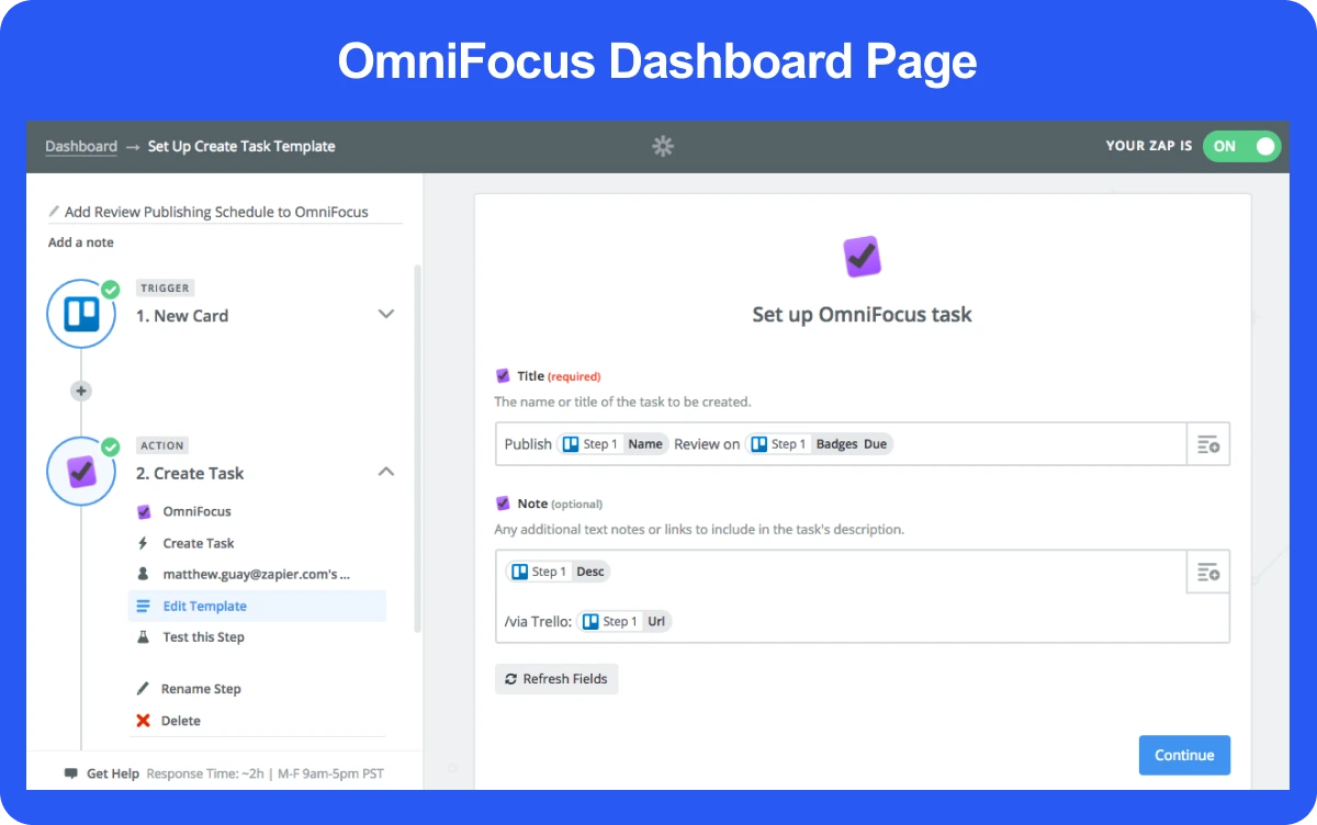 OmniFocus Dashboard Page 