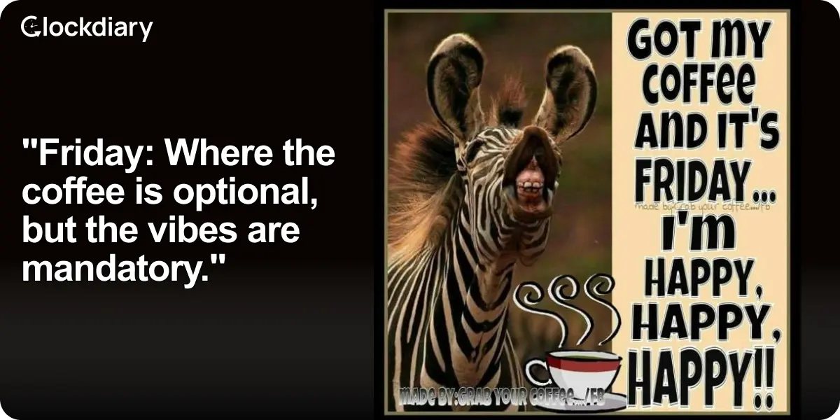 Friday: Where the coffee is optional, but the vibes are mandatory.