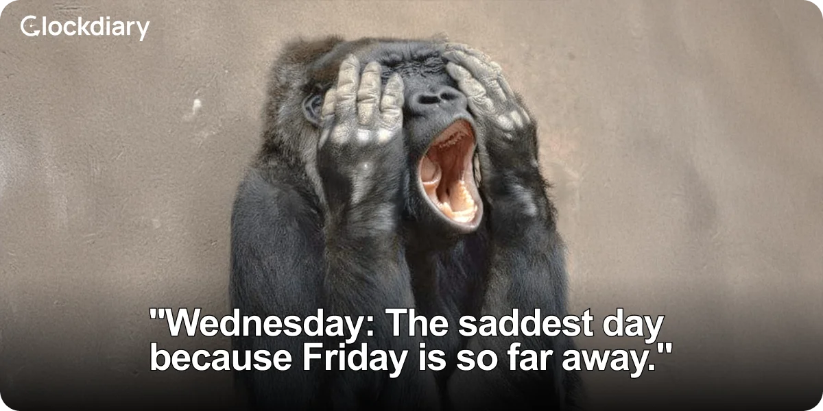 "Wednesday: The saddest day because Friday is so far away."