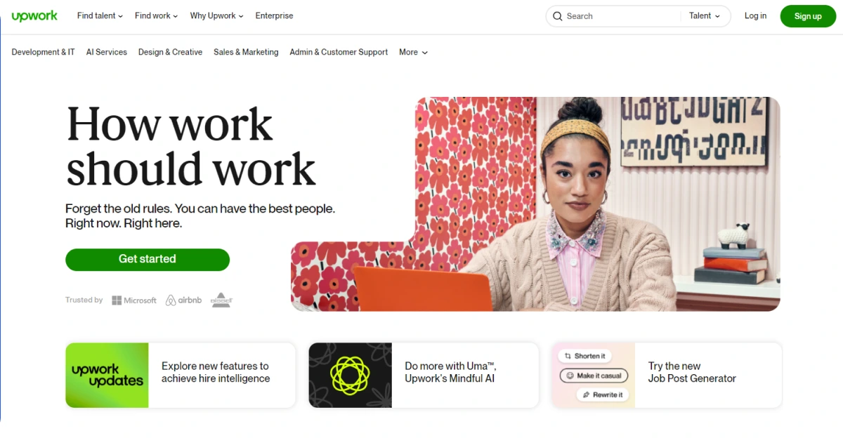 Upwork Freelance Website Home Page