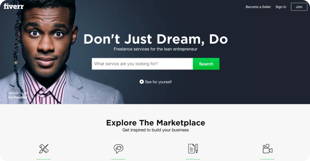 Fiverr Home Page