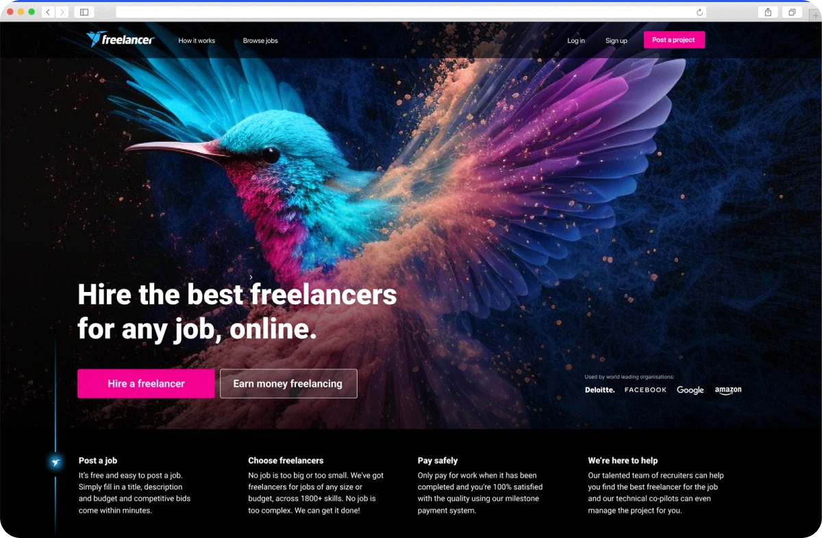 Freelancer.com Home Page
