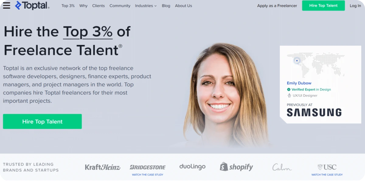 Toptal Home Page