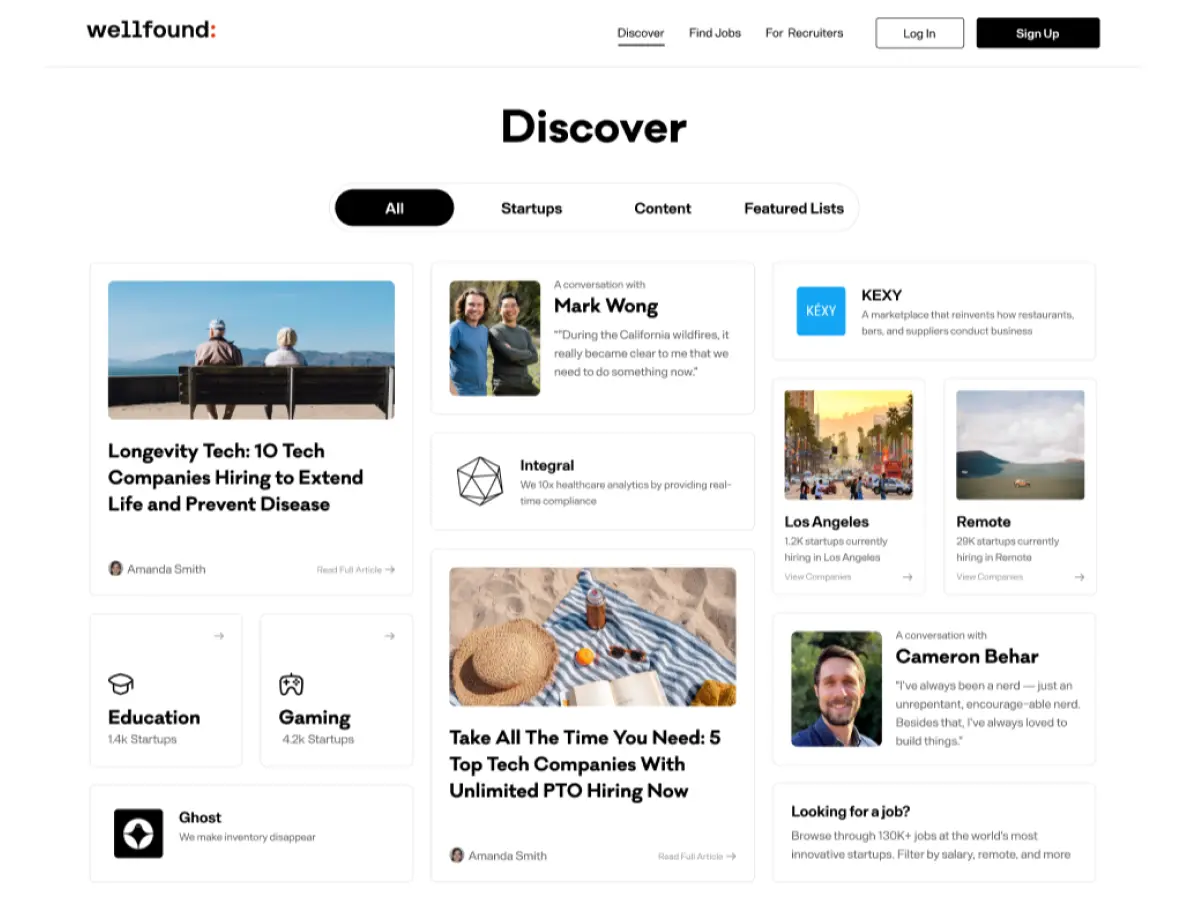 Wellfound Home Page