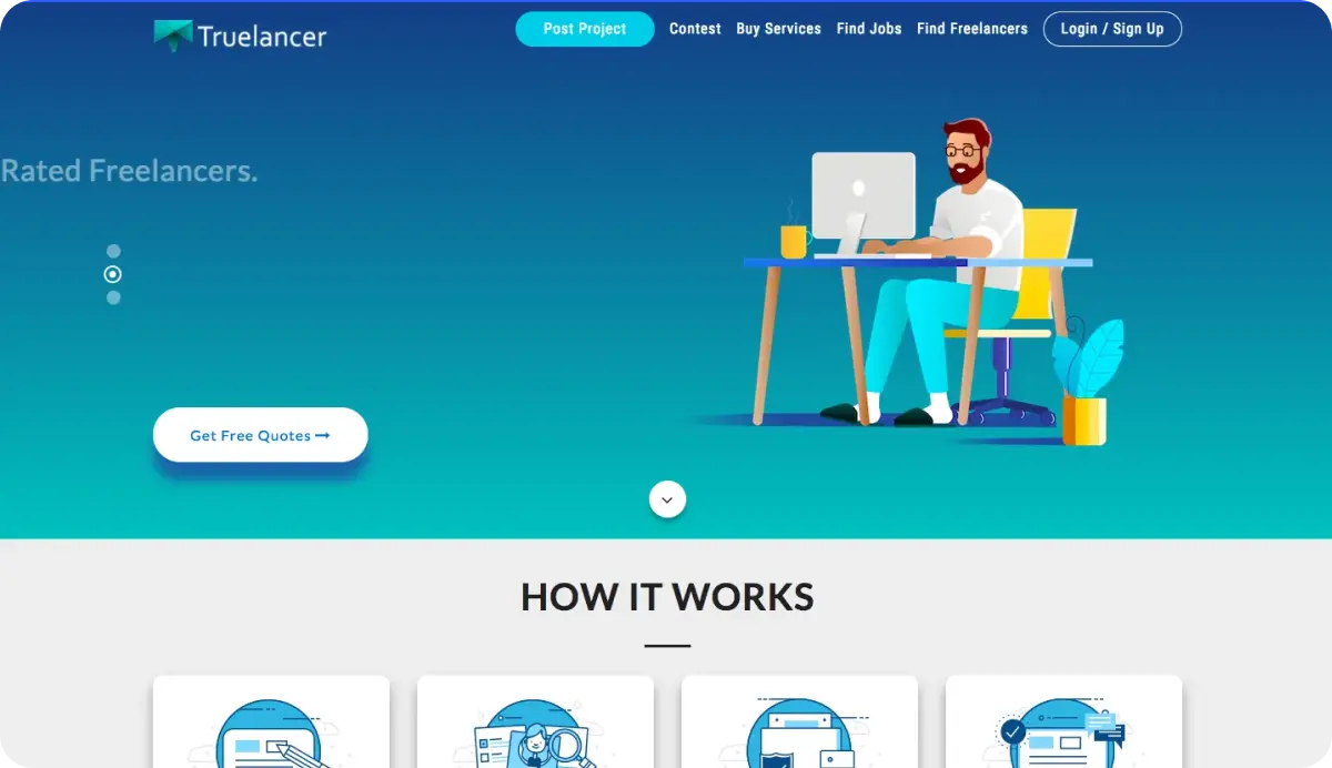 Truelancer Freelance Website Home Page