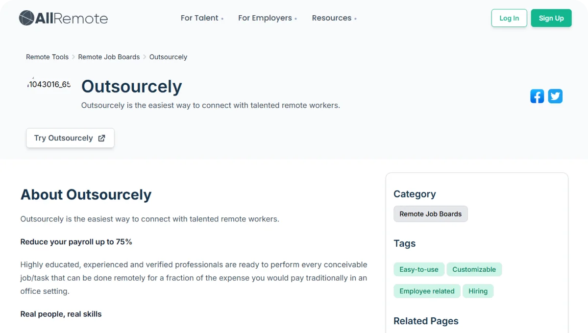 Outsourcely Home Page