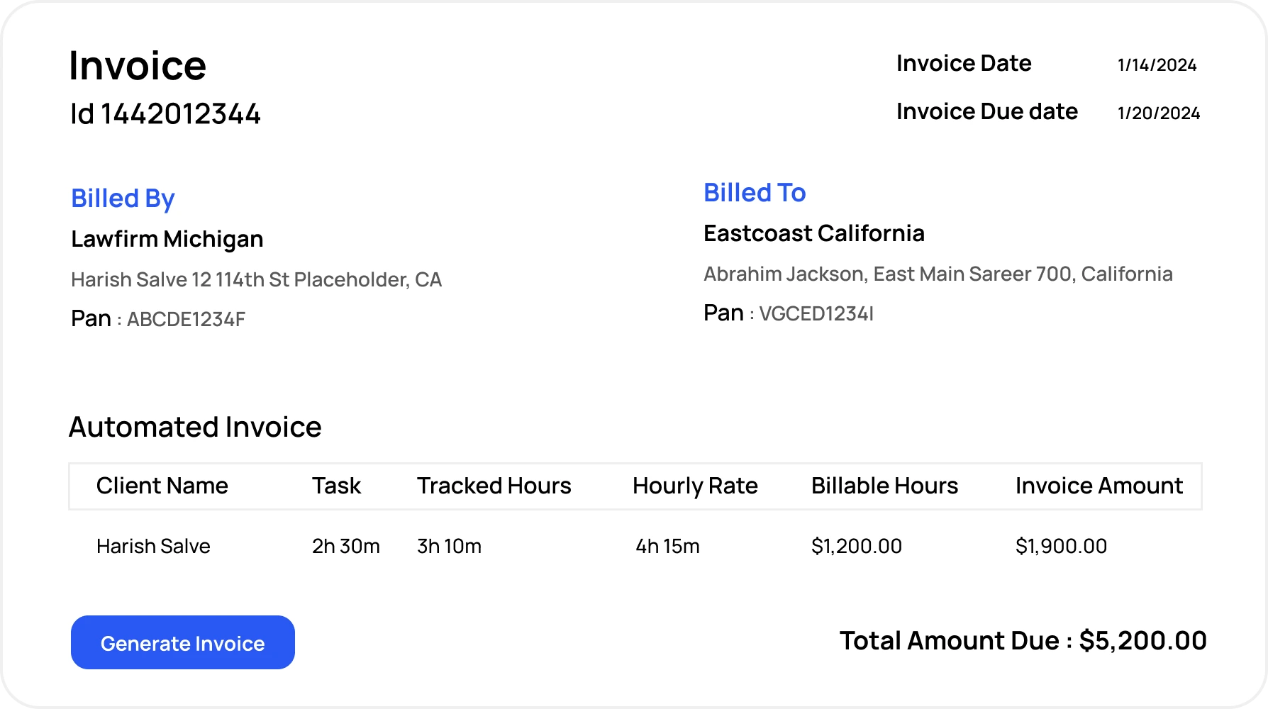 Generate Automated Invoices