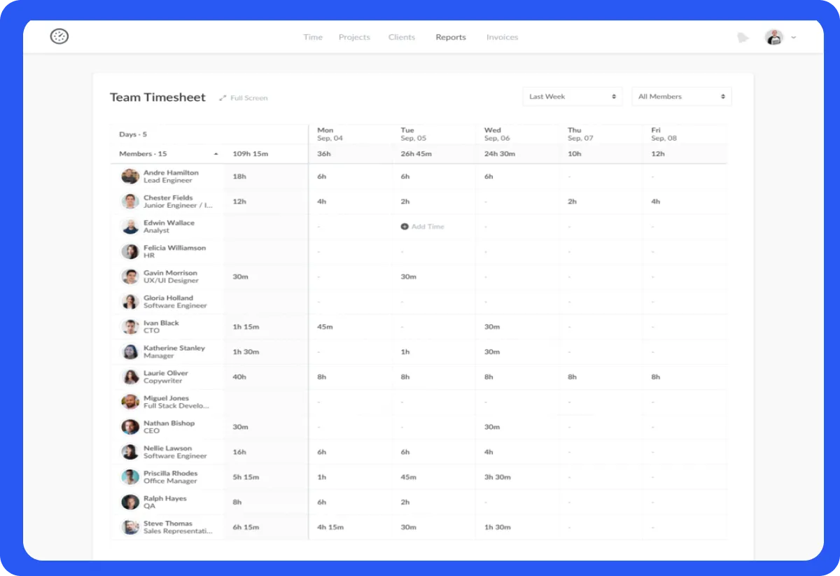 Everhour Timesheet App