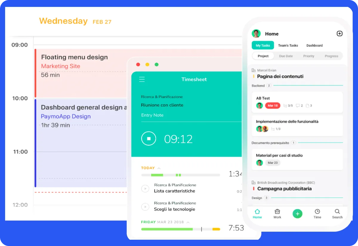 Paymo Project Management Dashboard Page