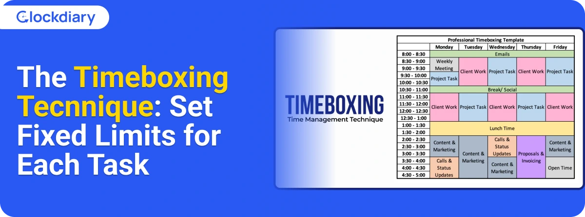 Timeboxing Helps Set A Fixed Limit for Each Task
