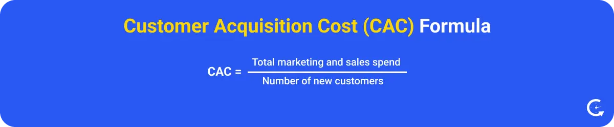 Formula to calculate Customer Acquisition Cost
