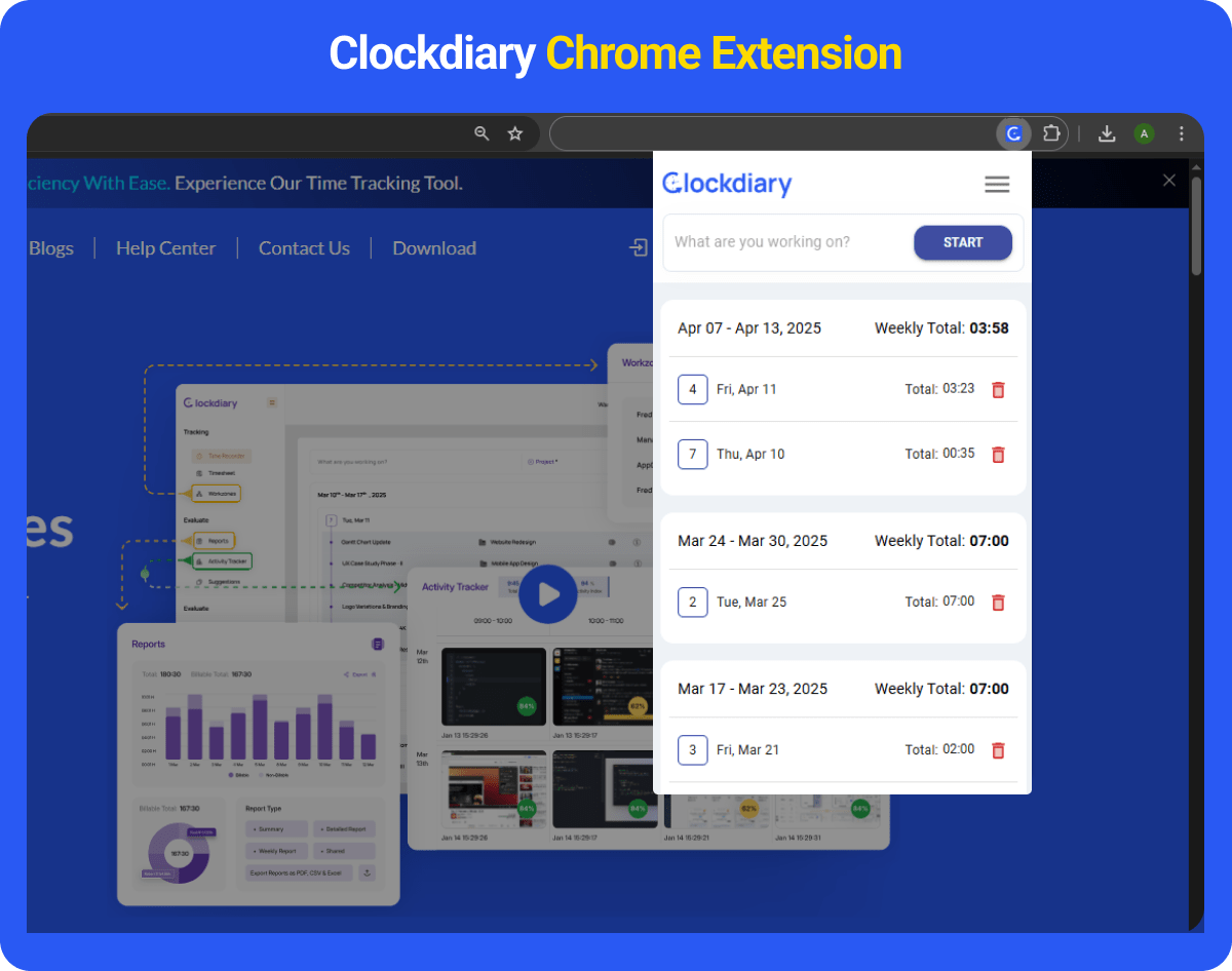 Clockdiary Time Tracker Chrome Extension