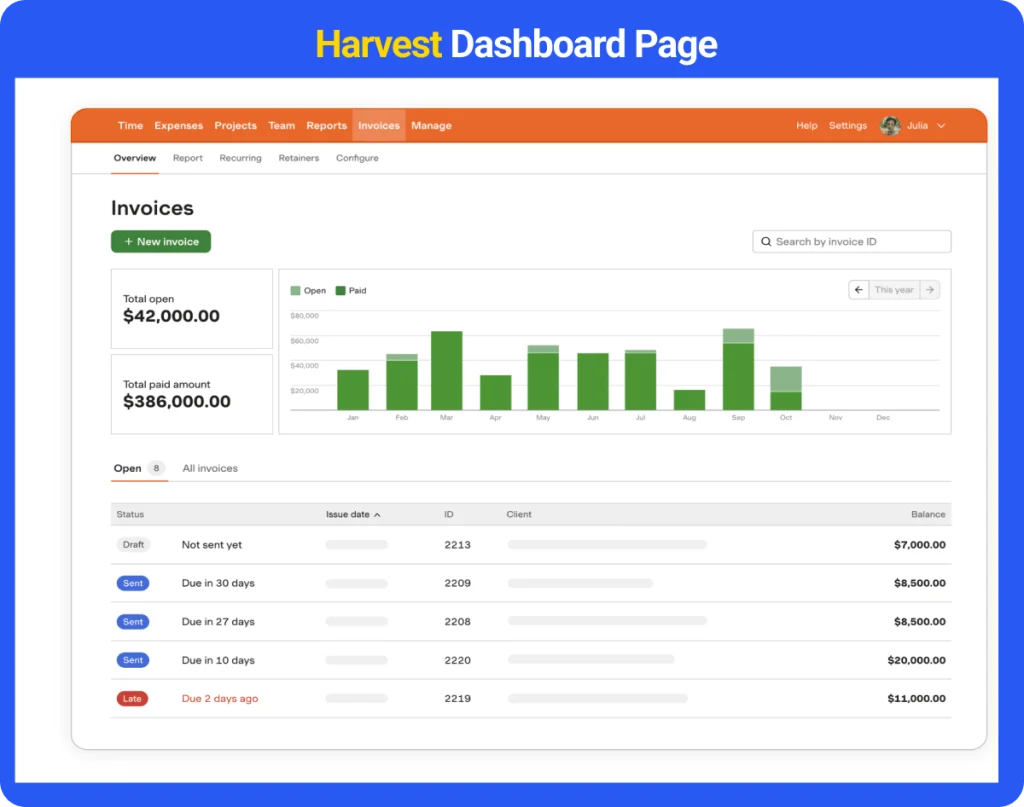 Harvest  – top pick among best time tracking apps