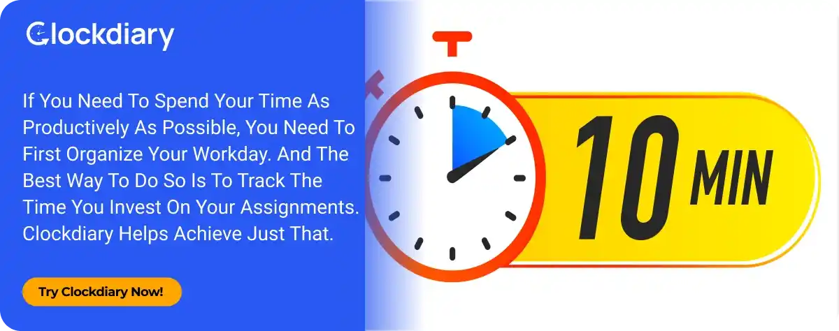 Clockdiary CTA Image to Spend Time As Productively As Possible
