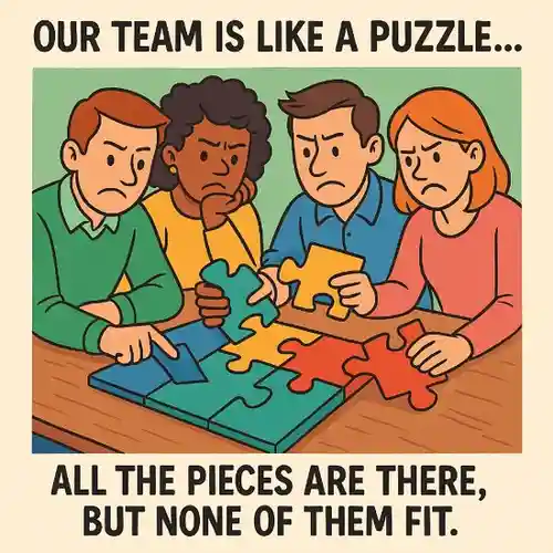"Our team is like a puzzle: All the pieces are there, but none of them fit."