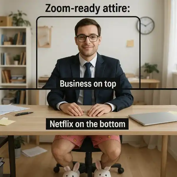 "Business on top, pajamas on the bottom."