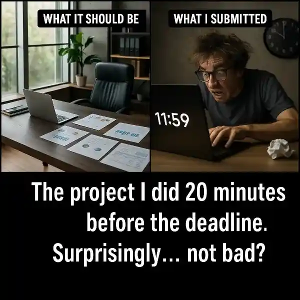 "The project I did 20 minutes before the deadline."
