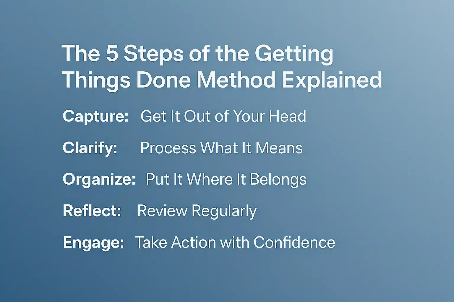 The 5 Steps of The Getting Things Done Method Explained