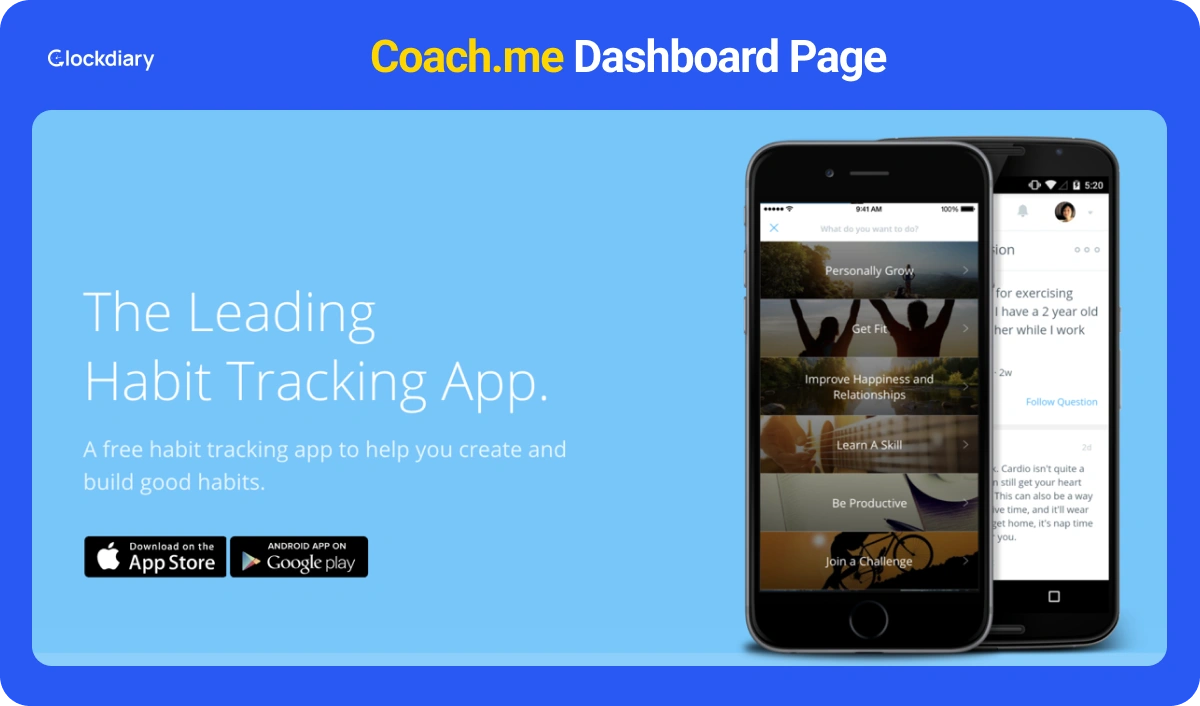 Coach.me Dashboard Page
