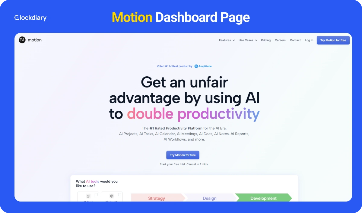 Motion Dashboard Page