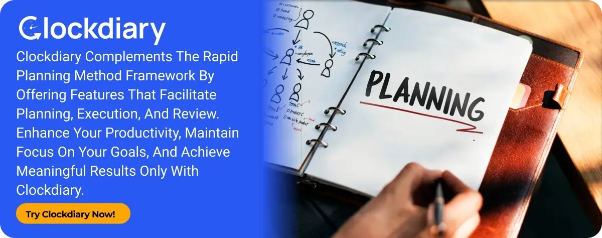 Clockdiary CTA Image on Rapid Planning Method