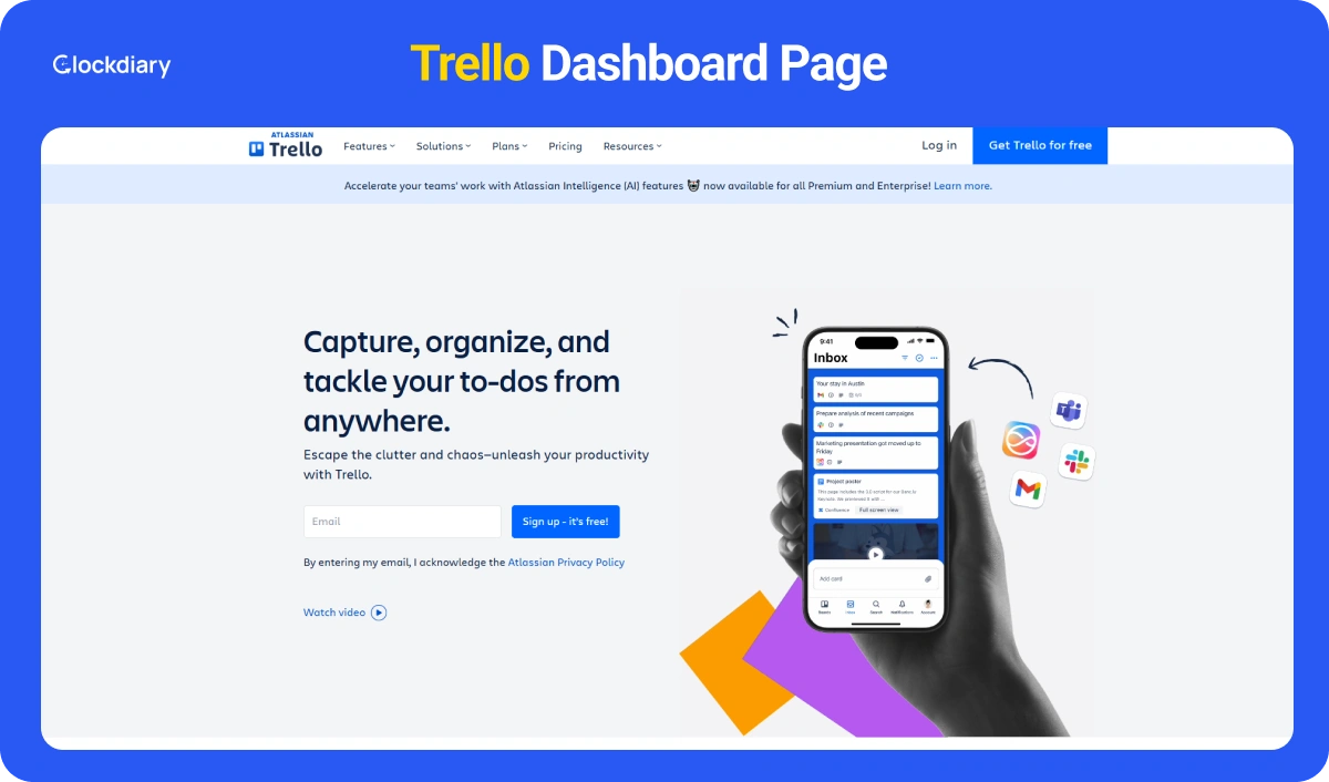 Trello Dashboard Page