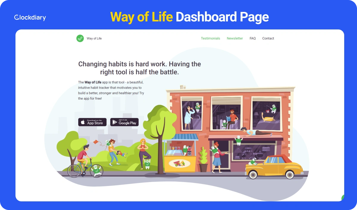 Way of Life Dashboard Page