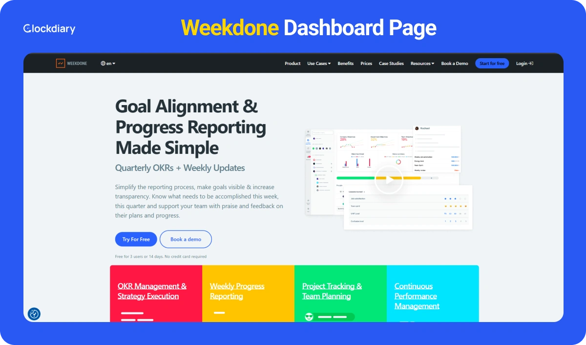 Weekdone Dashboard Page