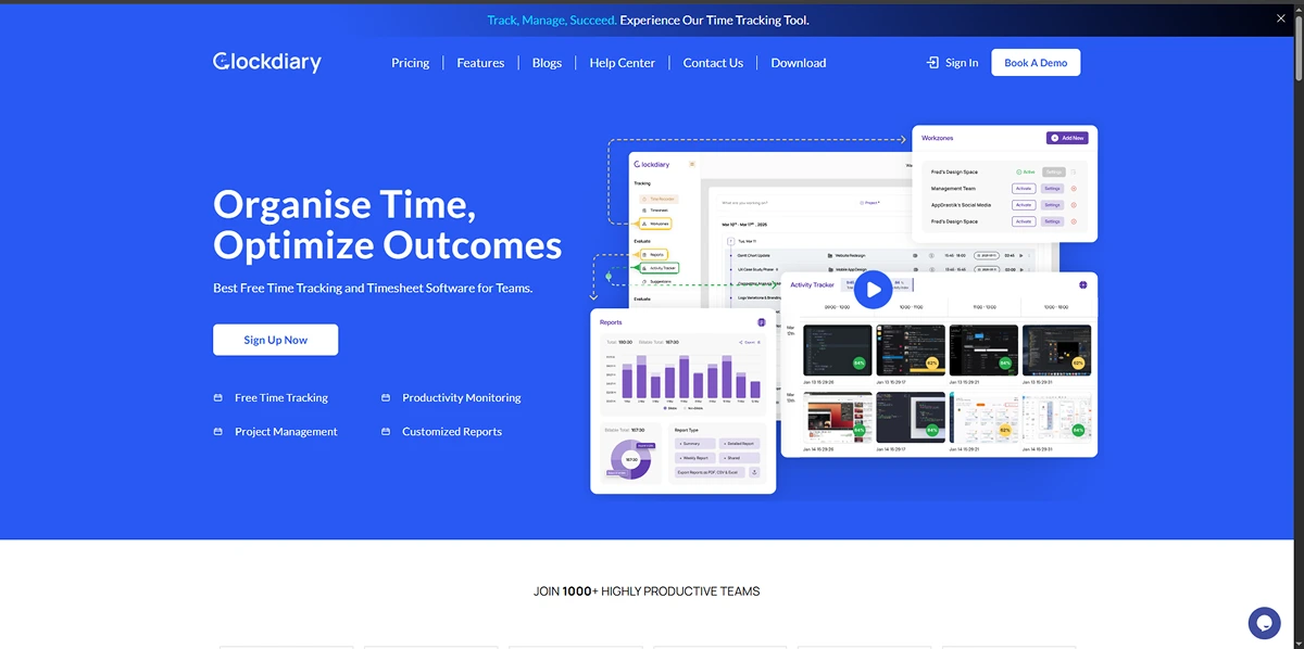 Clockdiary Getting Things Done Method App Home Page