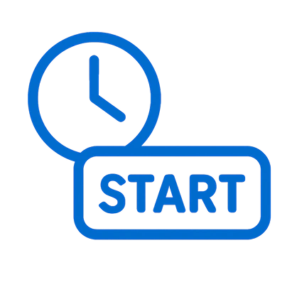 Start button icon symbolizing the beginning of time tracking through web or mobile app