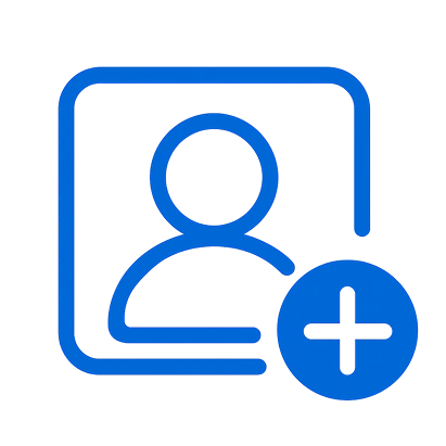 Icon of user profile with plus symbol representing free account creation for time tracking