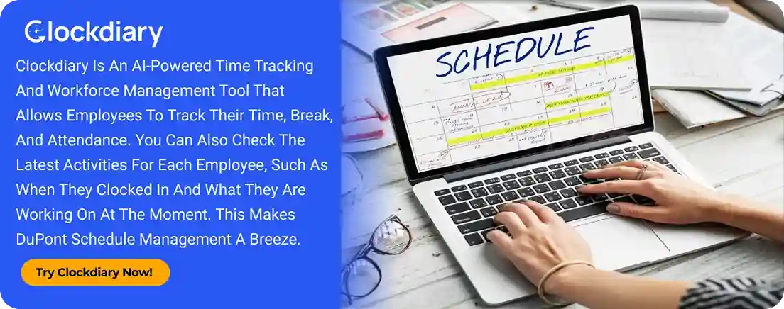 Clockdiary CTA Image on DuPont Schedule Management