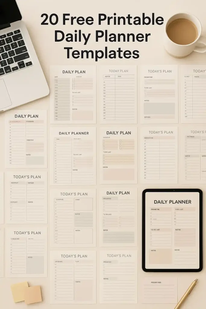 Free Printable Daily Planner Templates Feature Image