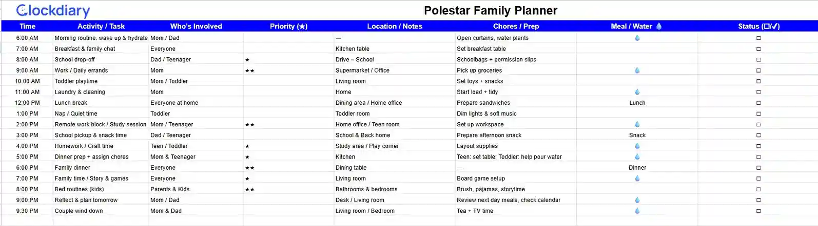 Polestar Family Planner