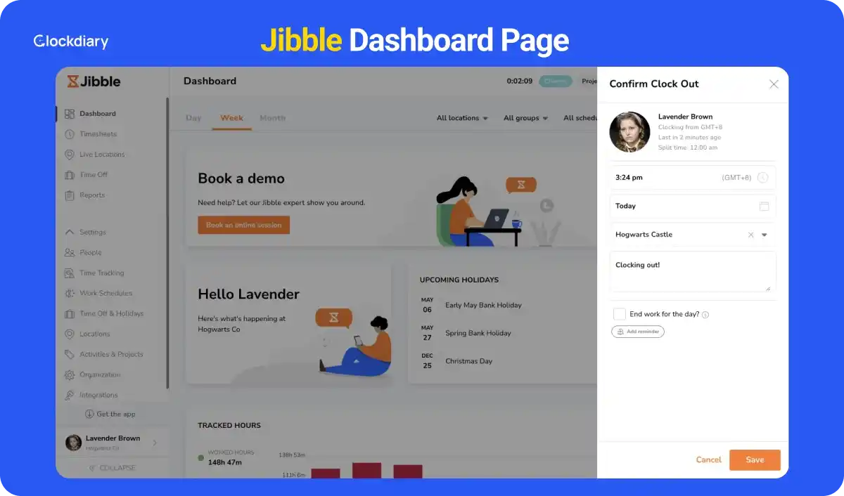 Jibble Dashboard Page