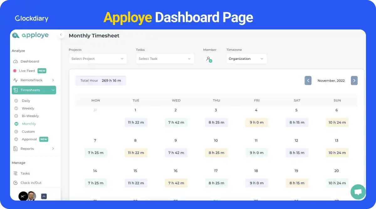 Apploye Dashboard Page