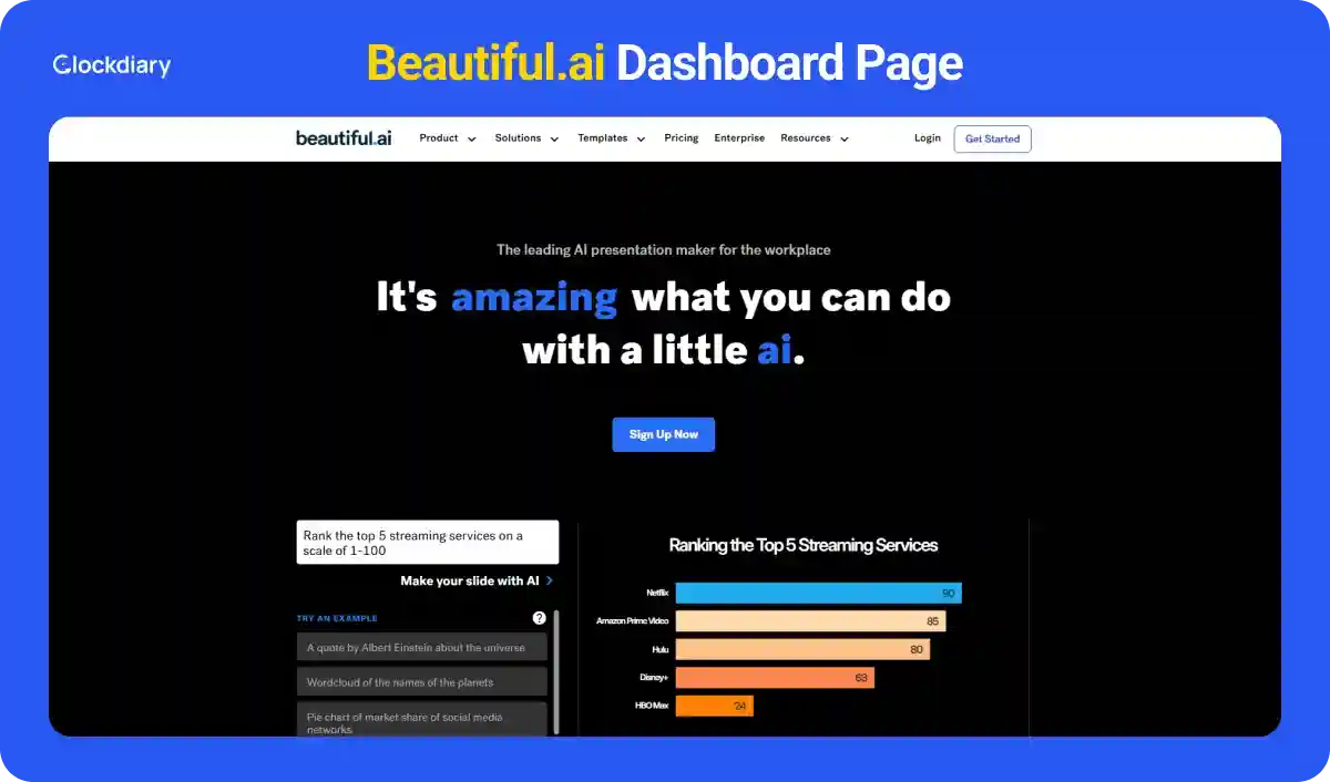 Beautiful.ai Dashboard Page