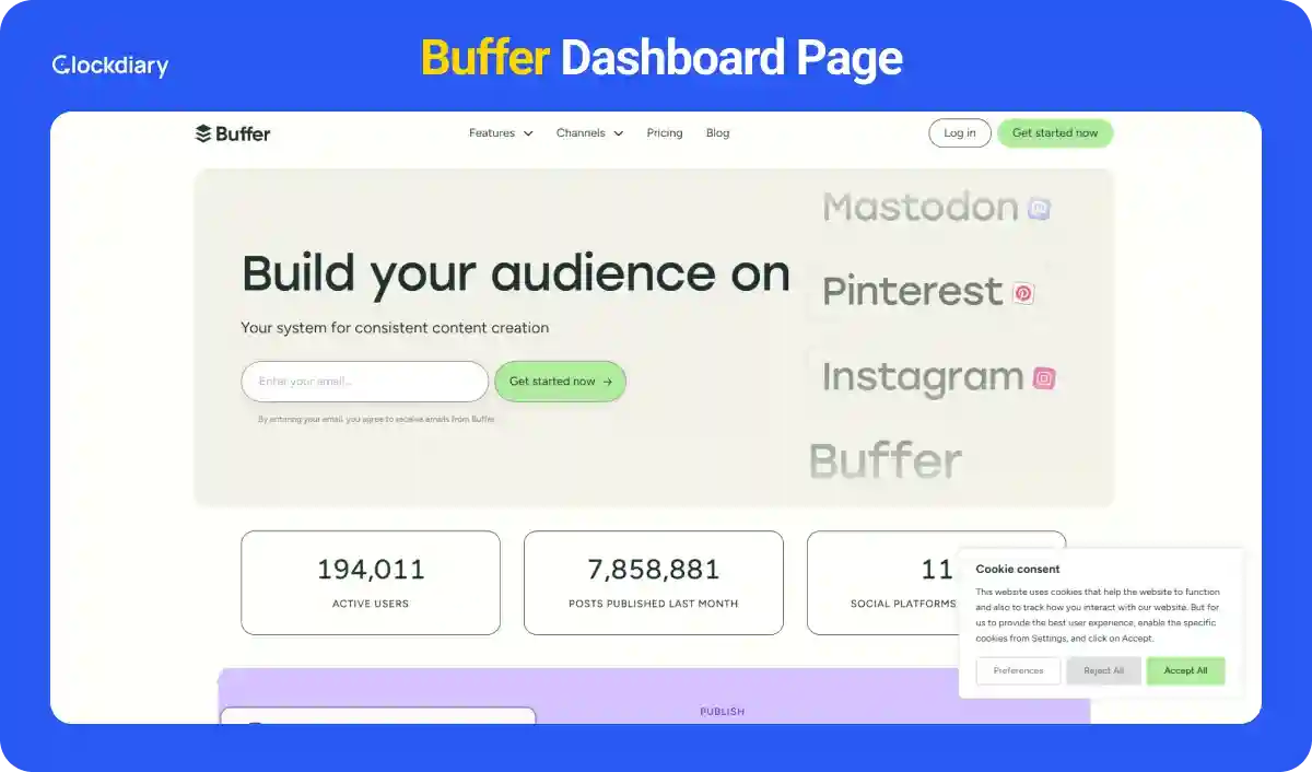 Buffer Dashboard Page