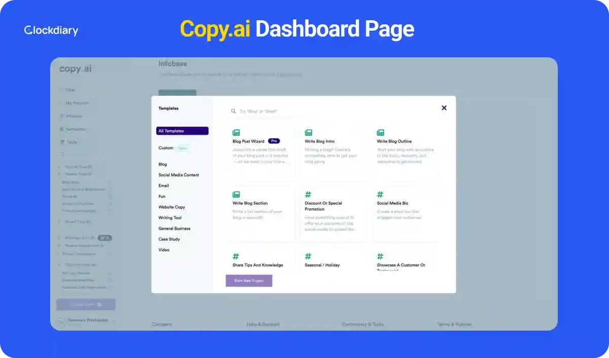 Copy.ai, one of the best AI Productivity Tools