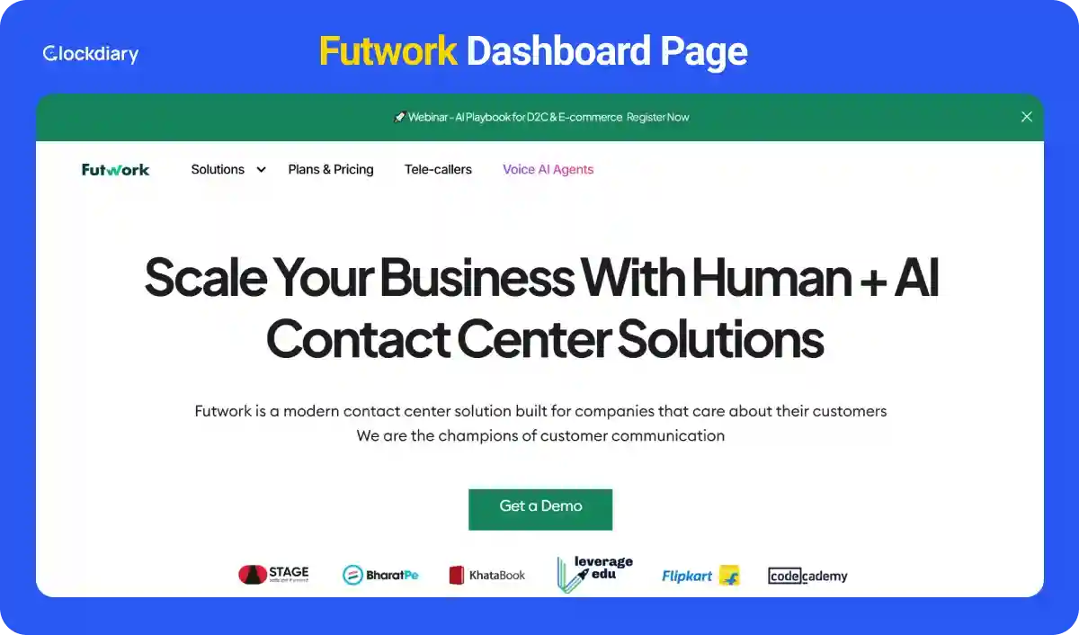 Futwork Dashboad Page