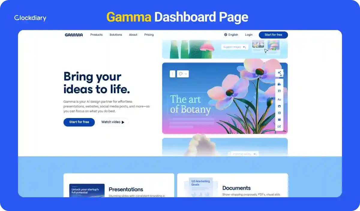 Gamma Dashboard Page