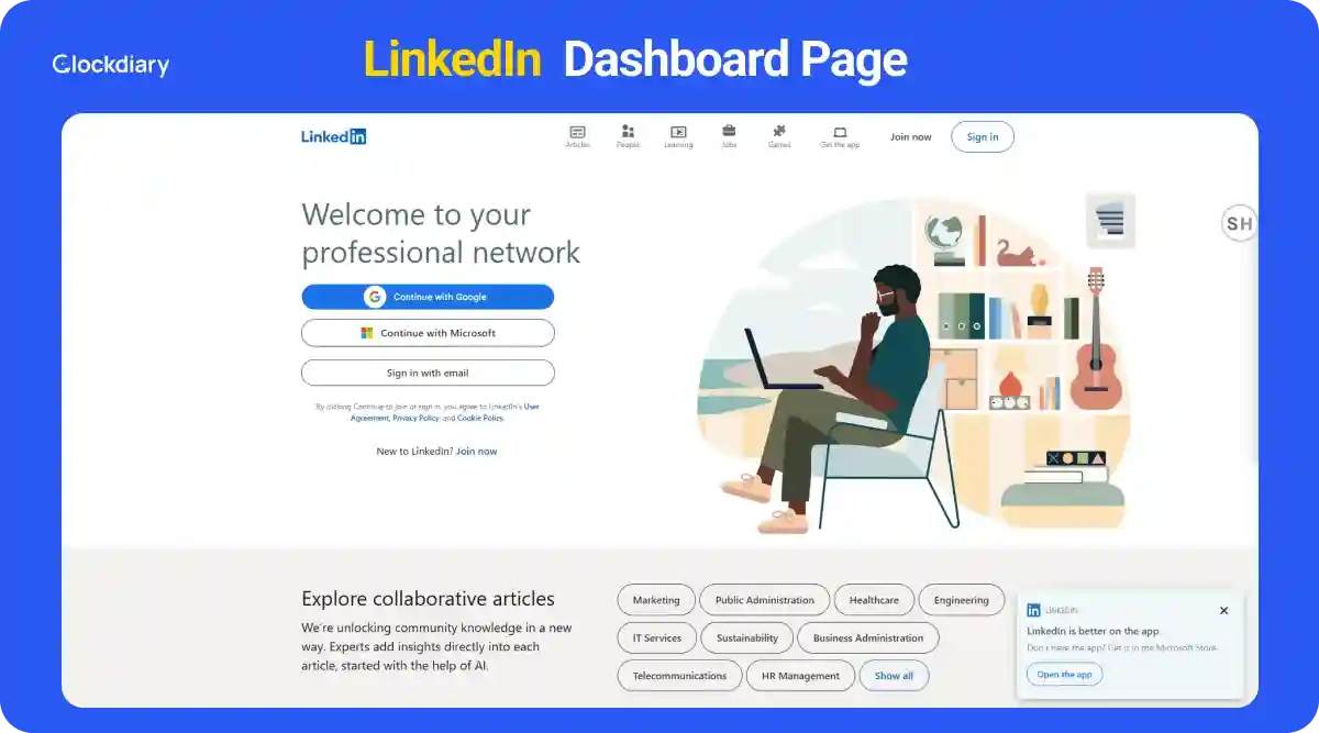 LinkedIn Dashboard Page