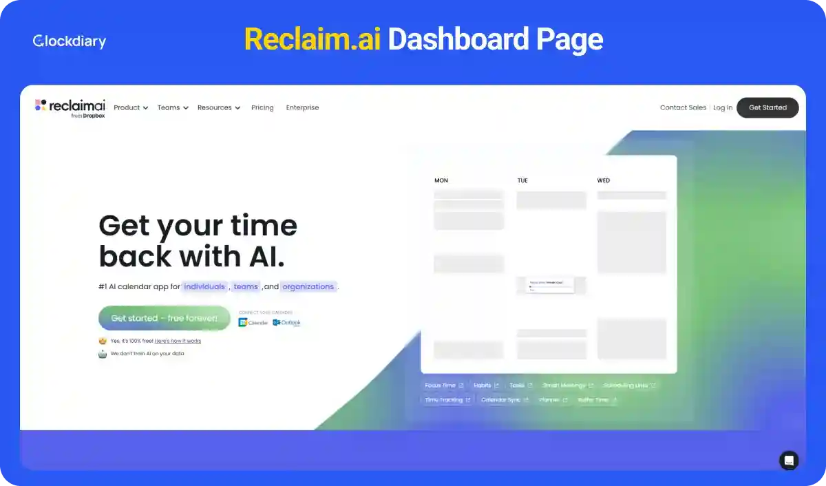Reclaim.ai , one of the best AI productivity tools